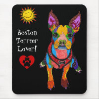 Niedlich und farbenfroh Boston Terrier Mousepad