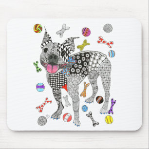 Niedlich und farbenfroh Boston Terrier Mousepad