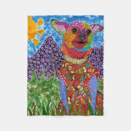 Niedlich und farbenfroh Chihuahua Fleece Blanket