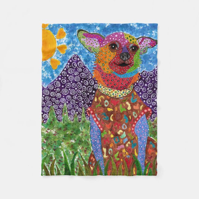 Niedlich und farbenfroh Chihuahua Fleece Blanket (Vorderseite)