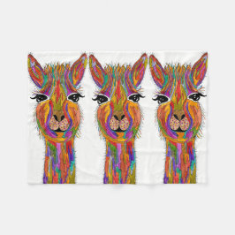 Niedlich und farbenfroh Llama Fleece Blanket