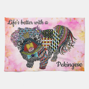Niedlich und farbenfroh Pekingese Dog Küchentuch