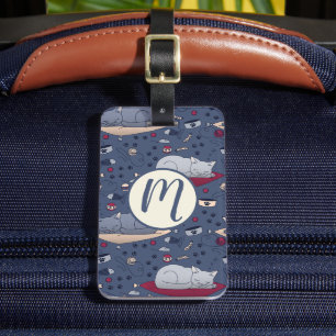 Niedlich und gemütlich Schlaflosigkeit Katze Träum Gepäckanhänger