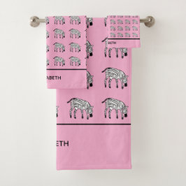 Niedlich und glücklich Kenyan Zebra Badhandtuch Set