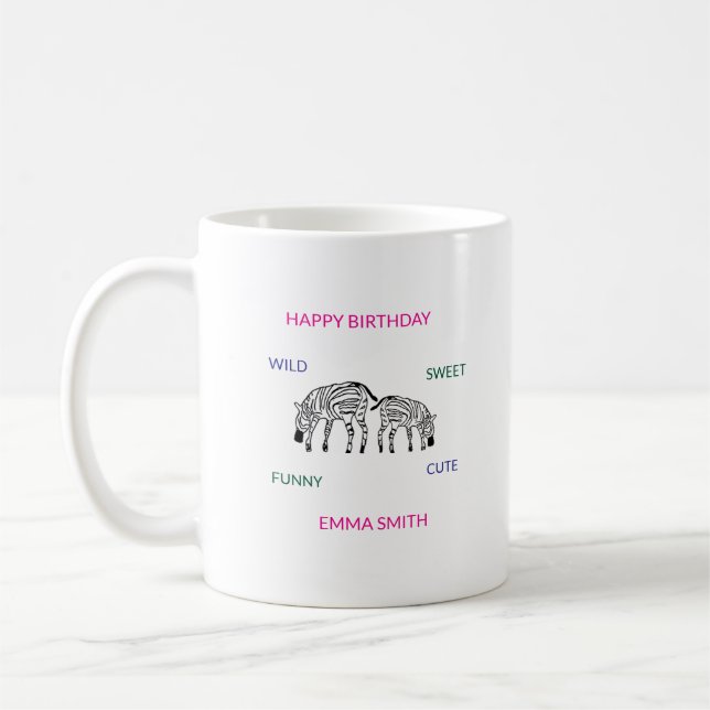 Niedlich und glücklich Kenyan Zebras Kaffeetasse (Links)