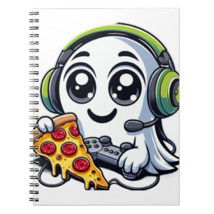 Niedlich und heiß: Ghost genießt Pizza Notizblock