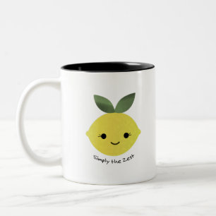 Niedlich und lustig einfach der Zest Kawaii Lemon Zweifarbige Tasse