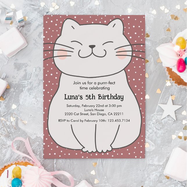 Niedlich und modern Kitten Geburtstag Einladung (Von Creator hochgeladen)