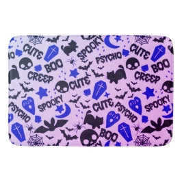 Niedlich und Spaß Lila, Blau und Schwarz Halloween Badematte