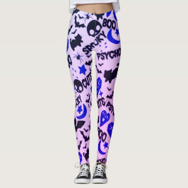 Niedlich und Spaß Lila, Blau und Schwarz Halloween Leggings