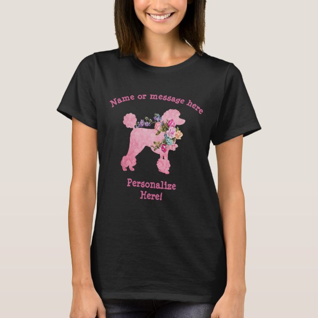 Niedlich und Spaß Pink Poodle T - Shirt (Vorderseite)