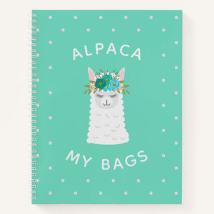 Niedlich und trendy Alpaca   Türkis Notizbuch