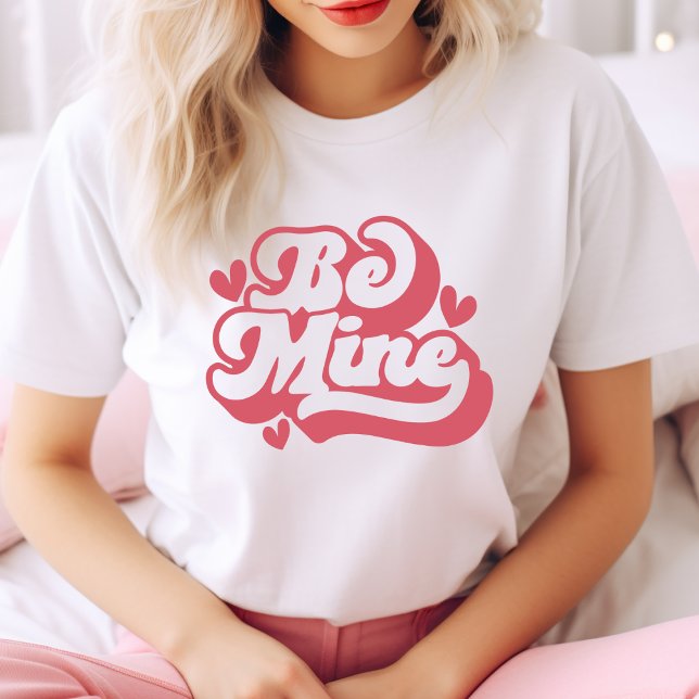 Niedlich und trendy sein mein Retro-Rosa Valentine T-Shirt (Cute And Trendy Be Mine Retro Pink Valentine T-Shirt)