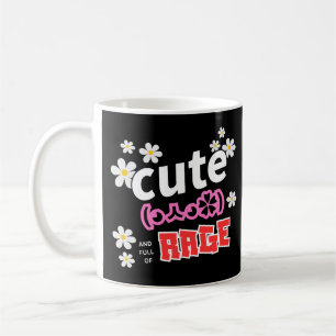 Niedlich und voller Wut Lustiger Blumiger Becher Kaffeetasse