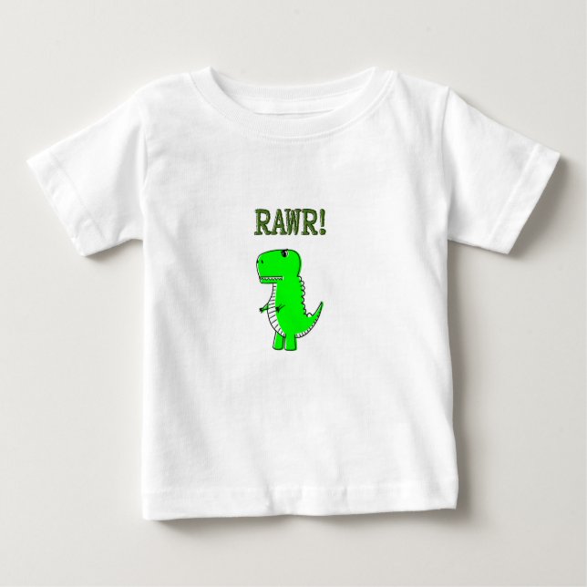 Niedlich und wütend T-Rex RAWR Baby T-shirt (Vorderseite)