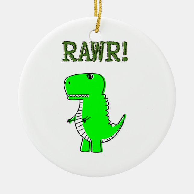 Niedlich und wütend T-Rex RAWR Keramik Ornament (Vorne)