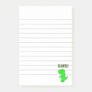 Niedlich und wütend T-Rex RAWR-Lined Post-it Klebezettel