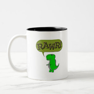 Niedlich und wütend Toy Dinosaurier Zweifarbige Tasse