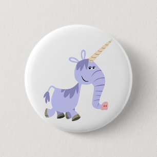 Niedlich Ungewöhnliche Cartoon Unicorn Button Abze