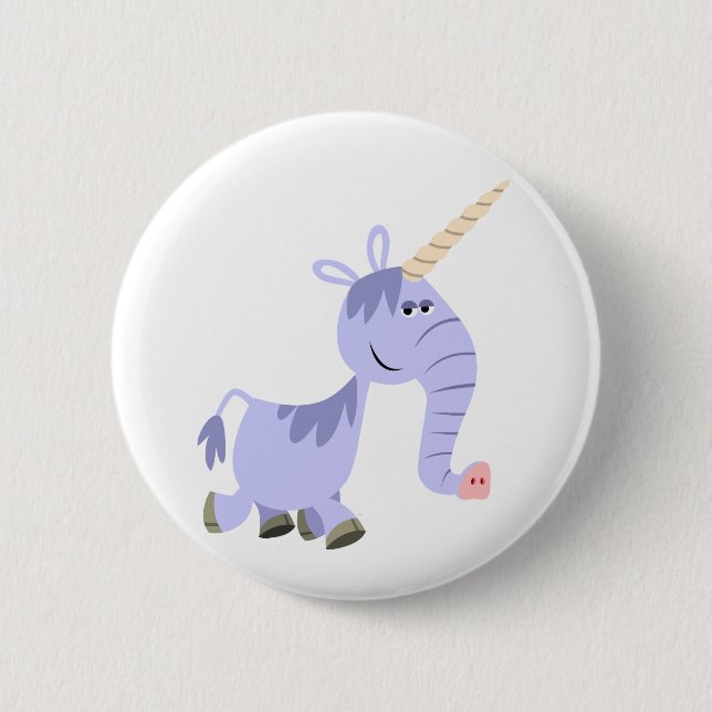 Niedlich Ungewöhnliche Cartoon Unicorn Button Abze (Vorderseite)
