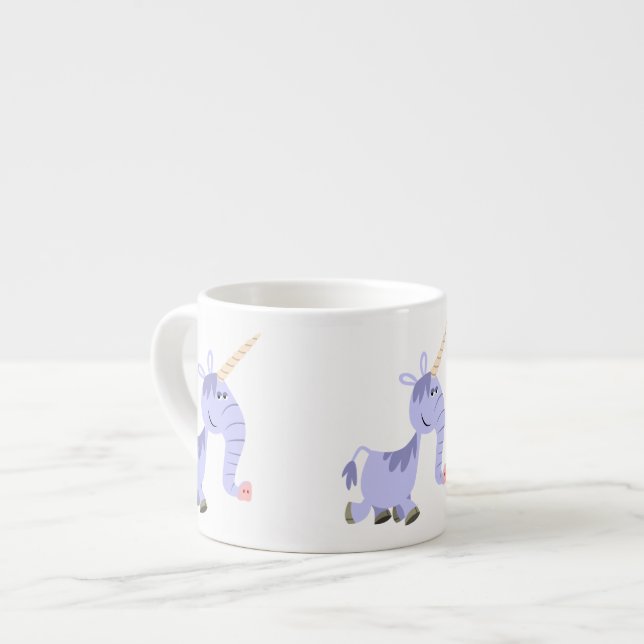 Niedlich Ungewöhnlicher Cartoon Unicorn Espresso T Espressotasse (Vorderseite Links)