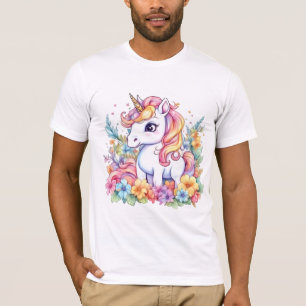 Niedlich Unicorn Cool Rainbow-positiv T-Shirt