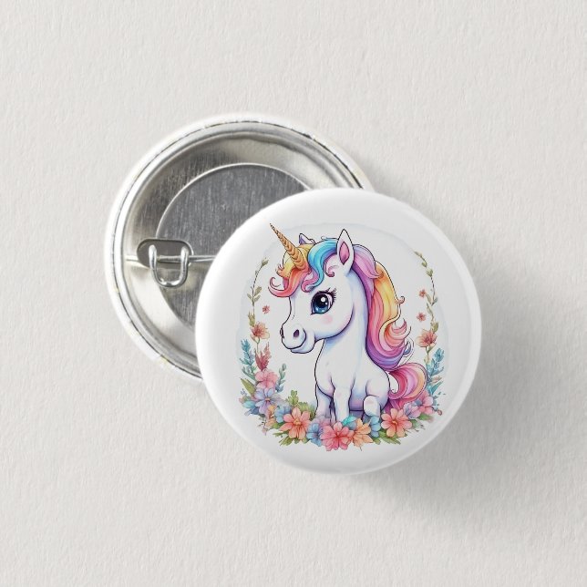 Niedlich Unicorn Cool Unicorn positiv Button (Vorne & Hinten)