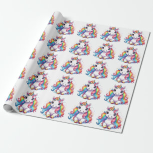 Niedlich Unicorn Cool Unicorn positiv Geschenkpapier