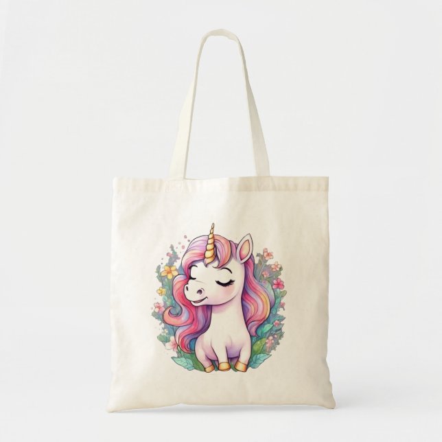 Niedlich Unicorn Cool Unicorn positiv Tragetasche (Vorne)