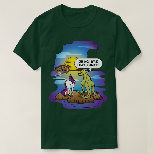 Niedlich Unicorn Dinosaur Noahs Ark Pun Geschenk T T-Shirt (Design vorne)