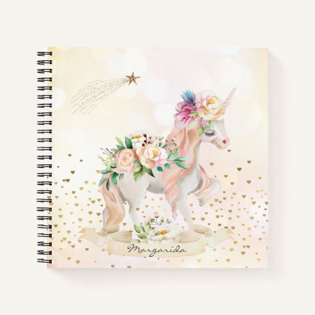 Niedlich Unicorn Girl Sketchbook Notizbuch (Vorderseite)