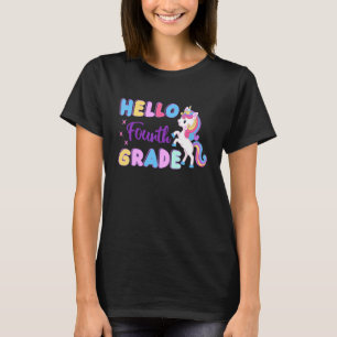Niedlich Unicorn Hallo Vierter Grad Goodbye 3. T-Shirt
