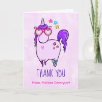 Niedlich Unicorn in Heart Shaped Glasses Vielen Da