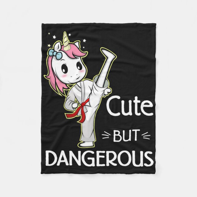 Niedlich Unicorn Karate Taekwondo Fleecedecke (Vorderseite)