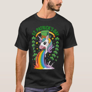 Niedlich Unicorn Kleeblatt St Patricks Day Leprico T-Shirt