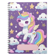 Niedlich Unicorn-Notebook - bearbeitbarer Name