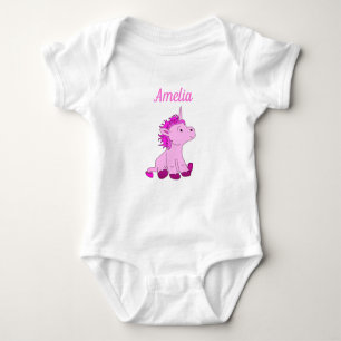 Niedlich Unicorn Pink Baby Girl Name Baby Strampler