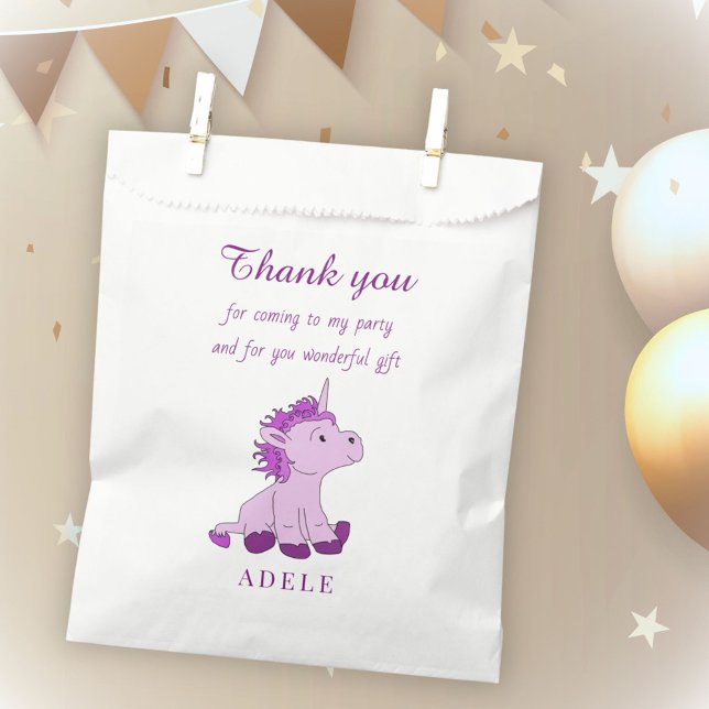 Niedlich Unicorn Pink Girl Geburtstag Vielen Dank Geschenktütchen (Von Creator hochgeladen)