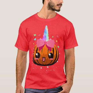 Niedlich Unicorn Pumpkin Einhorn halloween Kinder  T-Shirt