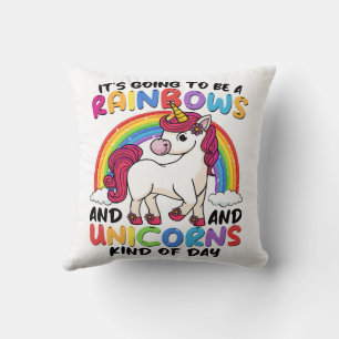 Niedlich Unicorn Rainbow Funny Kissen