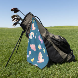 Niedlich Unicorn Rainbow Herzballon Sternmuster Golfhandtuch