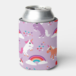 Niedlich Unicorn Rainbow Lila Dosenkühler