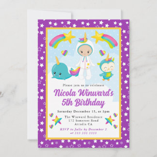 Niedlich Unicorn Wannabe Animals Kindergeburtstag Einladung