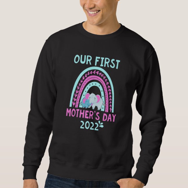 Niedlich unser Erster Muttertag 2022 Elephant Mama Sweatshirt (Vorderseite)