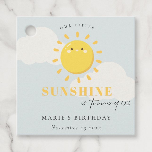 Niedlich unser kleiner Sonnenschein blauer Junge j Geschenkanhänger (Vorderseite)