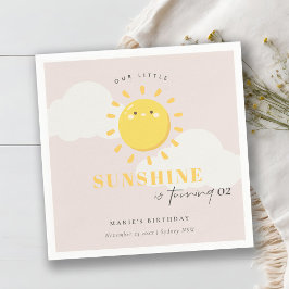 Niedlich unser kleiner Sonnenschein Pink Junge jed Serviette