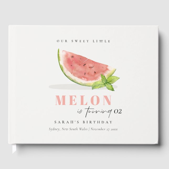 Niedlich unser kleines Melon Rot Grün jedes Alter  Gästebuch (Vorderseite)