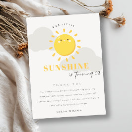 Niedlich unser kleines Sonnengelb, jedes Alter Geb Dankeskarte