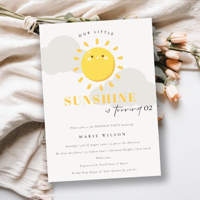 Niedlich unser kleines Sonnengelb, jedes Alter Geb Einladung (Von Creator hochgeladen)