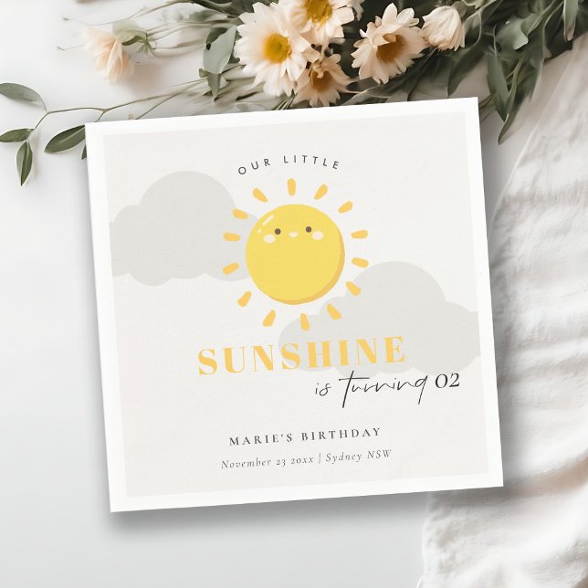 Niedlich unser kleines Sonnengelb, jedes Alter Geb Serviette (Von Creator hochgeladen)